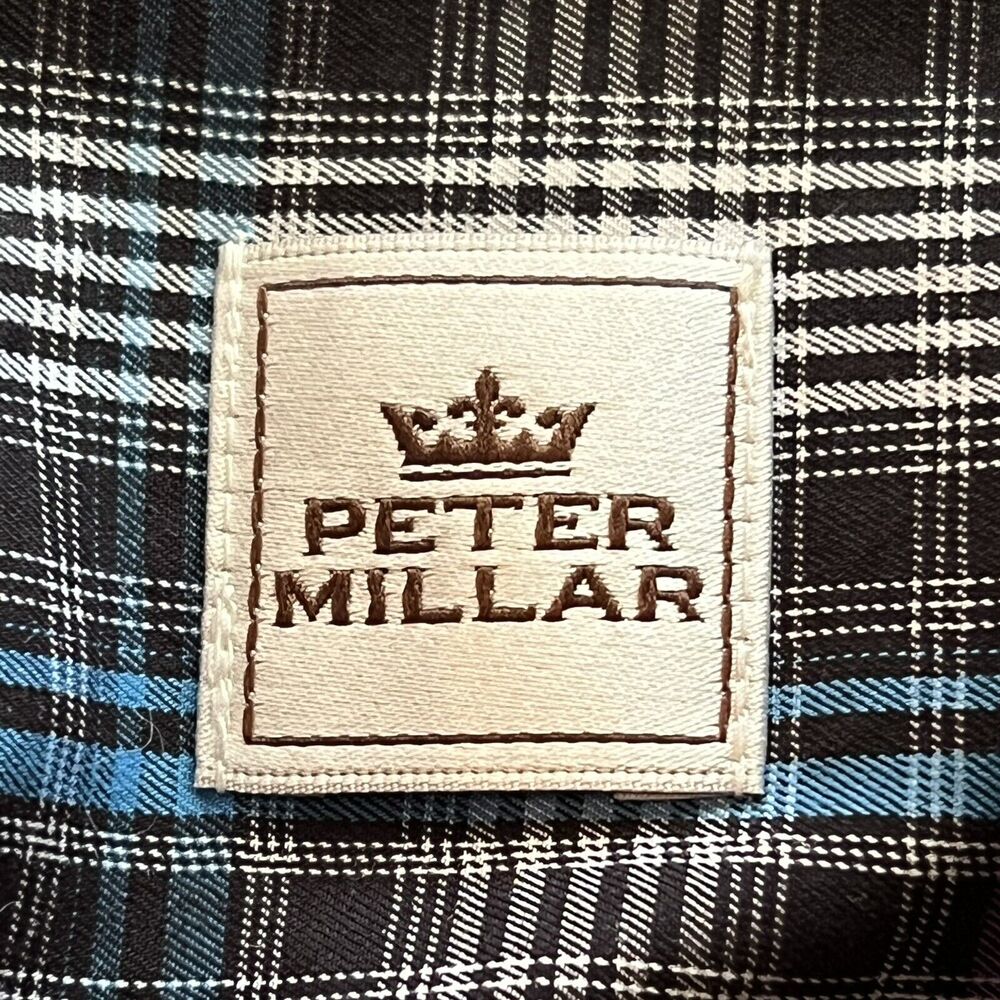 Peter Millar Crown Sport Purple & Blue Plaid Button Down Shirt Men’s Size Small - Picture 4 of 10